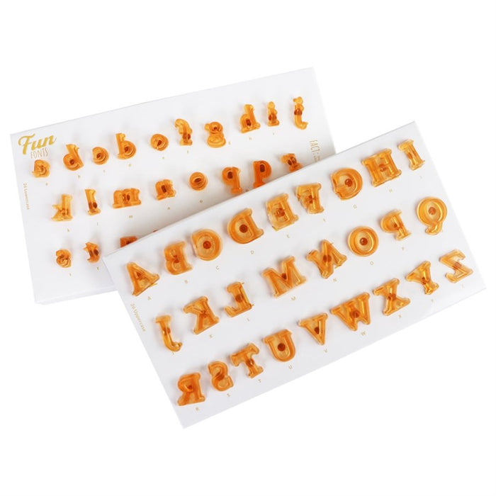 PME Fun Fonts Uppercase and Lowercase Alphabet Collection #2 embosser set for fondant cake decorating