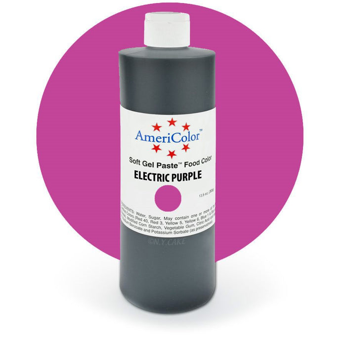 Electric Purple Gel Paste 13.5 ounces By Americolor - NY Cake | Cake Decorating & Baking Supplies