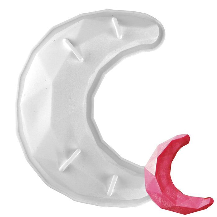 NY Cake Geo Crescent Moon silicone baking and freezing mold for mousse cakes chocolate desserts and specialty baking