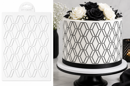 Diamond Block Cake Stencil 11 3/4" x 9 3/4" | NY Cake®