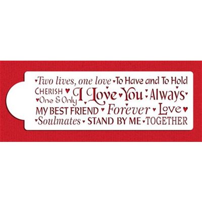 Words of Love Cake Stencil By Designer Stencils - NY Cake | Cake Decorating & Baking Supplies