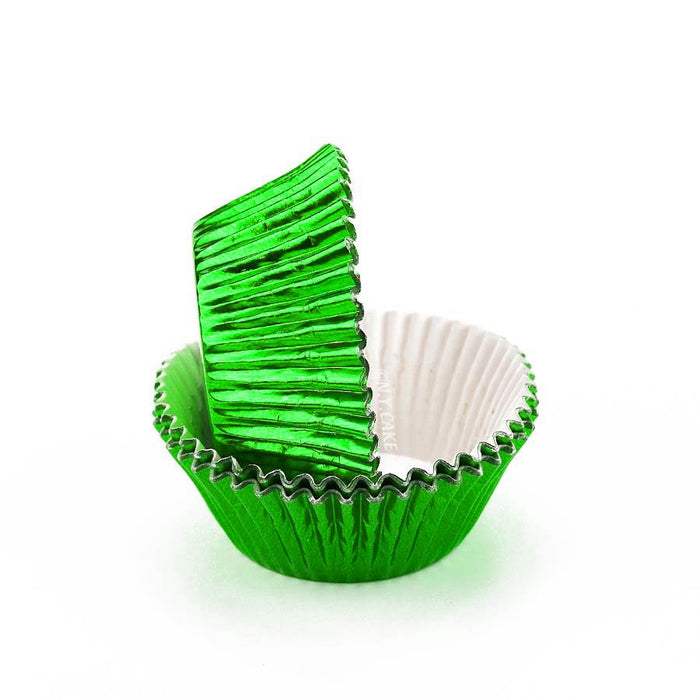 Orange glassine standard cupcake baking cup liners with pleated sides.