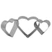 NY Cake 3-piece stainless steel heart cookie cutter set for cookies, fondant, pastries, Valentine's Day treats and cake decorating