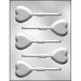Heart-shaped chocolate lollipop candy mold with five cavities for Valentine's Day treats, party favors and chocolate making