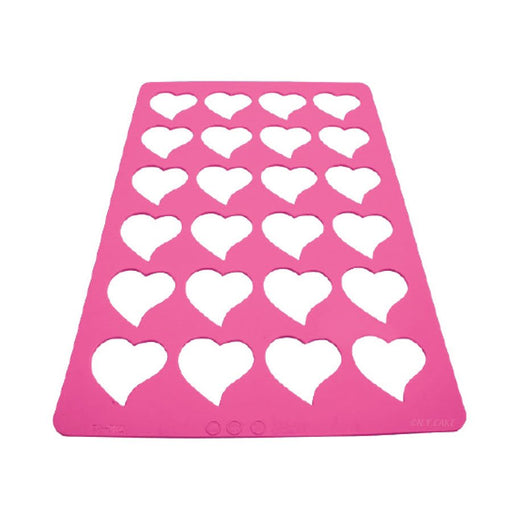 Heart chablon tuile silicone stencil 24 cavity for pastry decorations