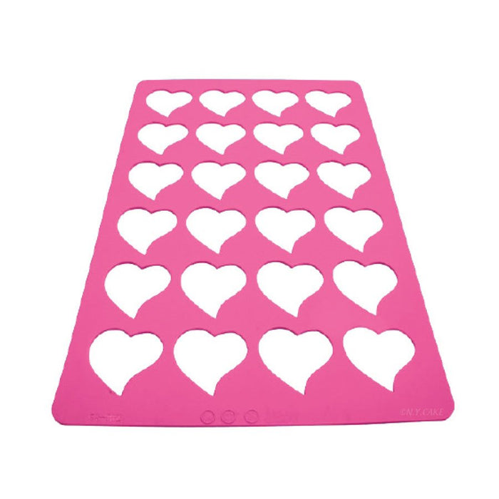 Heart chablon tuile silicone stencil 24 cavity for pastry decorations
