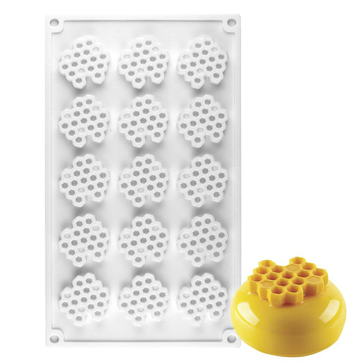 NY Cake Honeycomb 15 Cavity silicone baking mold for chocolate, mousse, cakes and candy