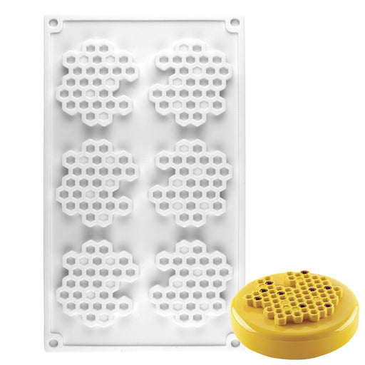 NY Cake Honeycomb 6 Cavity silicone baking mold for chocolate, mousse, cakes and candy