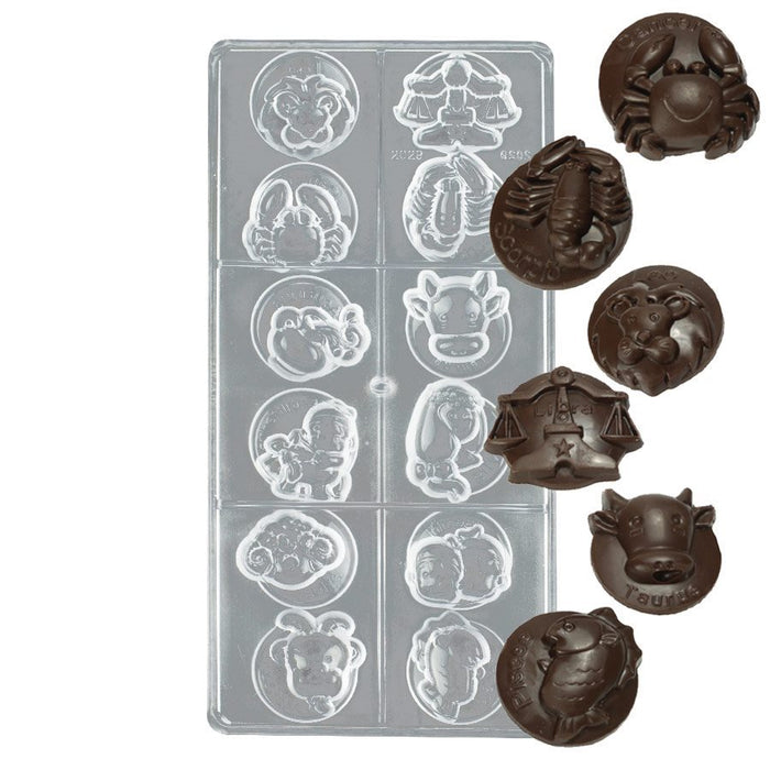 Horoscope chocolate mold polycarbonate 12 cavity