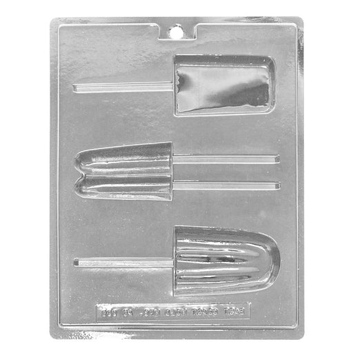 Ice cream bar popsicle chocolate candy mold with 4 cavities measuring approximately 3 inches by 2 inches