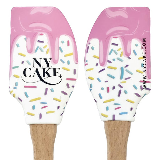 Icing Drip silicone spatula with colorful sprinkle design and wooden handle for baking, mixing and frosting