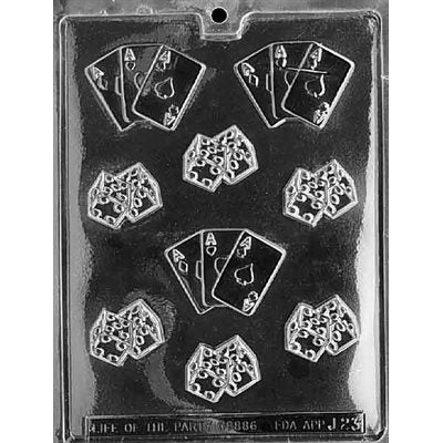 Dice with Aces Chocolate Candy Mold - NY Cake | Cake Decorating & Baking Supplies