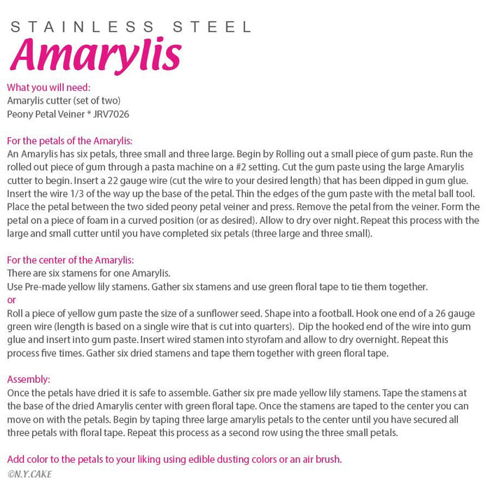 Amaryllis Cutter by James Rosselle - NY Cake | Cake Decorating & Baking Supplies