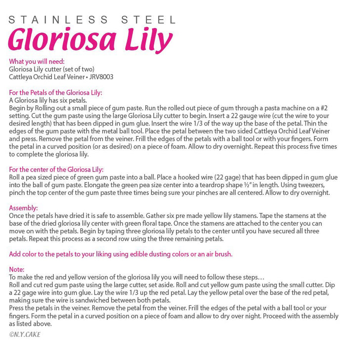 Gloriosa Lily Cutter by James Rosselle - NY Cake | Cake Decorating & Baking Supplies