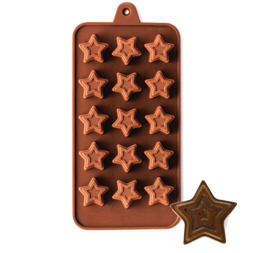 15 cavity jeweled star silicone chocolate mold for candy and baking