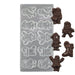 10-cavity Jolly Santa polycarbonate chocolate mold with assorted Santa designs for making Christmas chocolates and holiday candies.