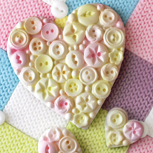 Button Hearts Silicone Mold By Katy Sue - NY Cake | Cake Decorating & Baking Supplies