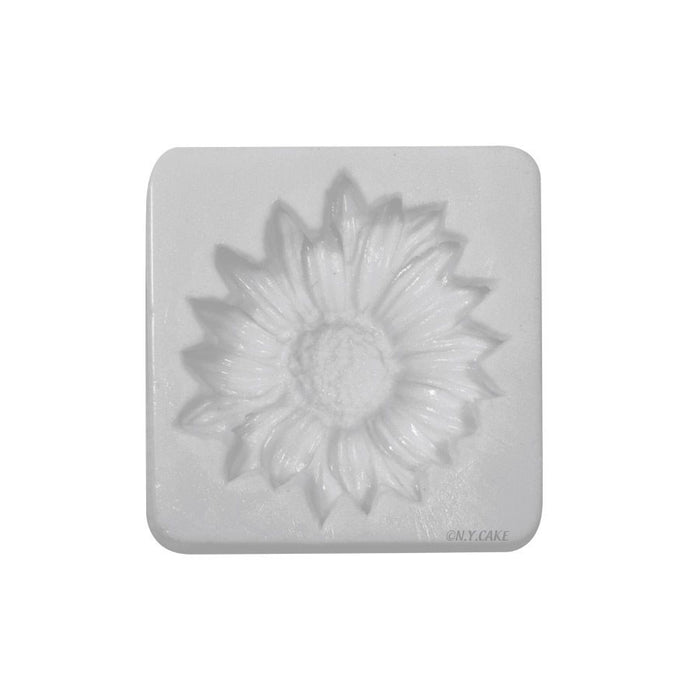 Large daisy silicone fondant mold with detailed flower petals for creating fondant, gum paste, chocolate and cake decorations.