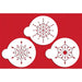 Large Jeweled Snowflake cake stencil set with three snowflake designs