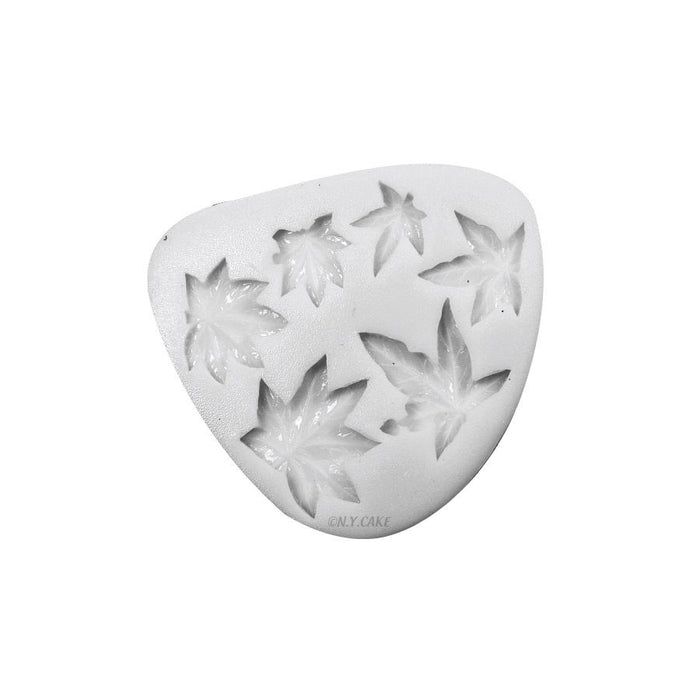 Assorted leaves silicone fondant mold with multiple detailed leaf cavities for fondant, gum paste, chocolate and cake decorations.