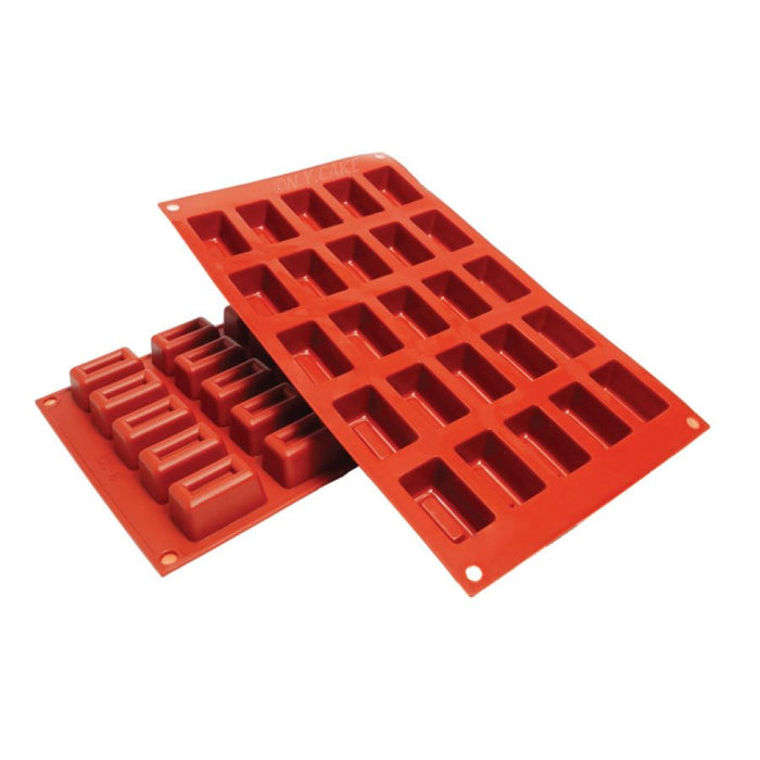 Lingotto small silicone baking mold for mini cakes, mousse desserts, chocolates, petit fours, and frozen treats