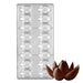 Lotus petal polycarbonate chocolate mold with 16 floral cavities for bon bons, truffles, floral chocolates, wedding desserts, and gourmet confectionery making.