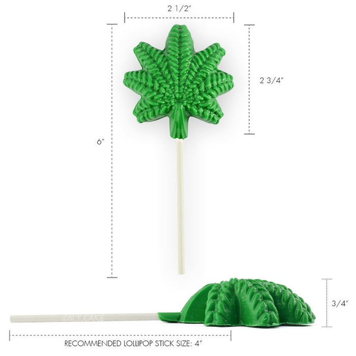 Marijuana Cannabis Leaf Chocolate Lollipop Mold - NY Cake | Cake Decorating & Baking Supplies