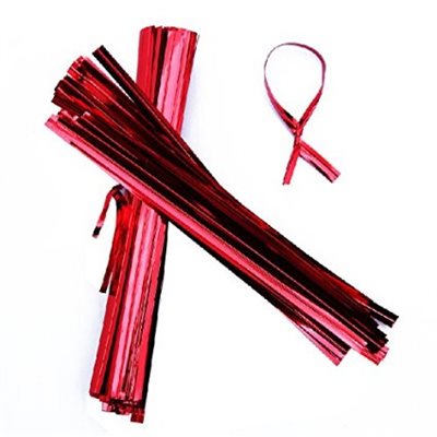 Metallic twist ties 4 inch bag ties for sealing cellophane bags, cookie bags, candy packaging, and party favor bags.