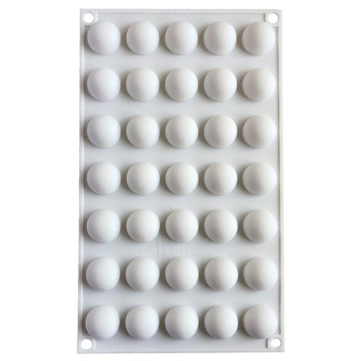 NY Cake Mini Bon Bon silicone baking and freezing mold with 35 round .17 oz cavities for chocolates, candy, cake bites, mousse and desserts