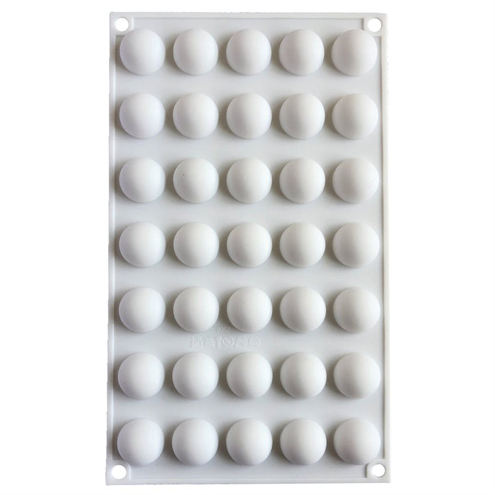 NY Cake Mini Bon Bon silicone baking and freezing mold with 35 round .17 oz cavities for chocolates, candy, cake bites, mousse and desserts