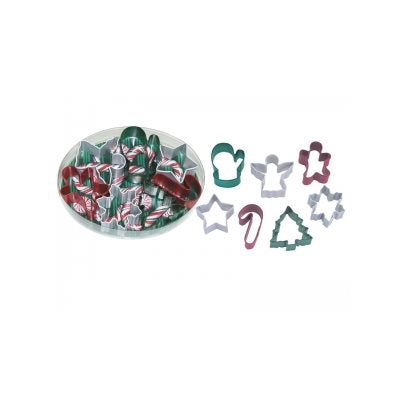 Mini Christmas cookie cutter set 7 piece polyresin coated steel