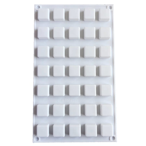 NY Cake mini cube silicone baking and freezing mold with 35 non-stick 0.17 oz cavities for chocolate, mousse, candy, cake bites and frozen desserts