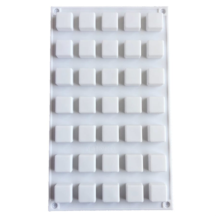 NY Cake mini cube silicone baking and freezing mold with 35 non-stick 0.17 oz cavities for chocolate, mousse, candy, cake bites and frozen desserts