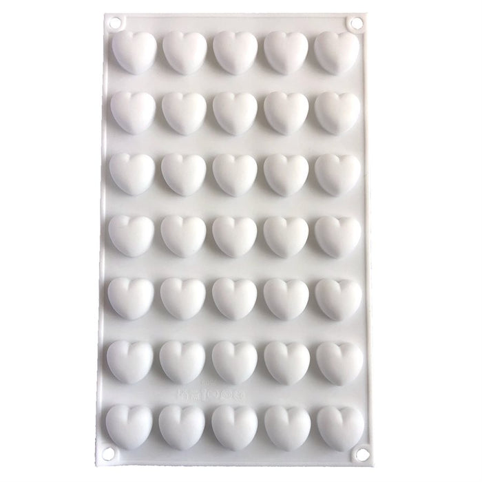 NY Cake Mini Heart silicone mold with 35 cavities for chocolate, candy, mousse, gummies and mini desserts