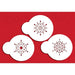 Mini Jeweled Snowflake cookie stencil set with three snowflake designs