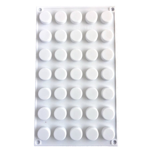NY Cake mini round silicone baking and freezing mold with 35 non-stick 0.17 oz cavities for chocolate, mousse, candy and mini desserts