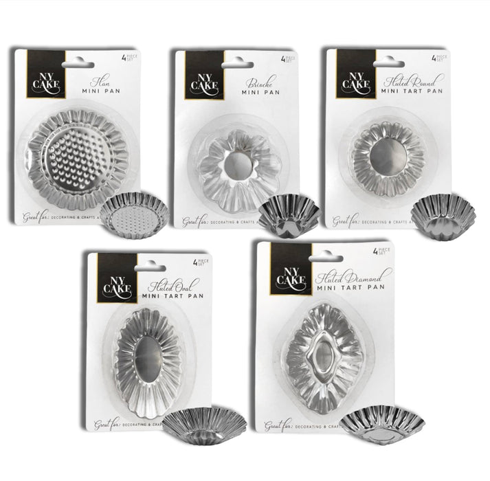 Mini Tart Pans Aluminum Fluted Tart Molds Pack of 4 for Baking