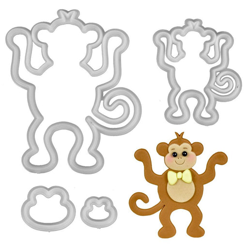 FMM Mommy and Baby Monkey fondant cutter set for cake decorating, cupcakes, cookies and jungle-themed cakes