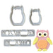 FMM Mommy and Baby Owl 4-piece fondant and gum paste cutter set made in England for cake decorating.