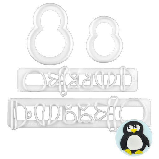 Mommy & Penguin Cutter Set by FMM for fondant, gum paste, cupcake, cookie and cake decorating