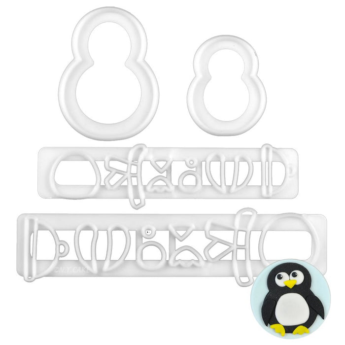 Mommy & Penguin Cutter Set by FMM for fondant, gum paste, cupcake, cookie and cake decorating