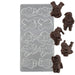 Polycarbonate chocolate mold featuring 10 Musical Santa cavities for creating detailed Christmas chocolates with a glossy professional finish.