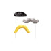 Wilton mustache chocolate lollipops in black, silver and yellow novelty facial hair designs on sticks