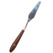 #5 rounded diamond shape offset icing spatula palette knife with 4 inch stainless steel blade for cake decorating, frosting, buttercream smoothing, cookies, and pastries.