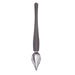 Small stainless steel chocolate drizzle scooper with silicone grip handle for dessert decorating and candy work.