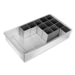 Adjustable alphabet and number cake pan with removable blocks for creating custom letter cakes and number cakes for birthdays and celebrations