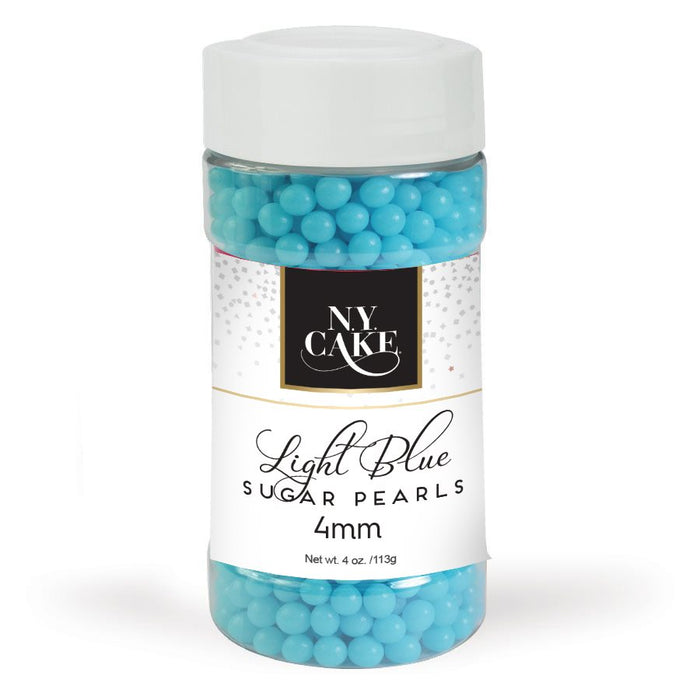 Blue Sugar Pearls 4 mm - NY Cake | Cake Decorating & Baking Supplies