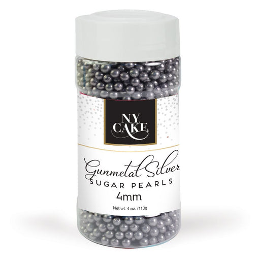 Gunmetal Sugar Pearls 4 mm - NY Cake | Cake Decorating & Baking Supplies