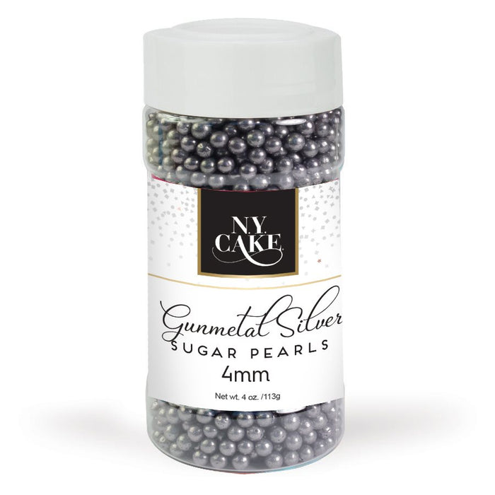 Gunmetal Sugar Pearls 4 mm - NY Cake | Cake Decorating & Baking Supplies