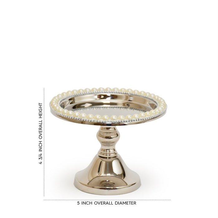 5" Silver Pearl Cake Stand by NY Cake - NY Cake | Cake Decorating & Baking Supplies